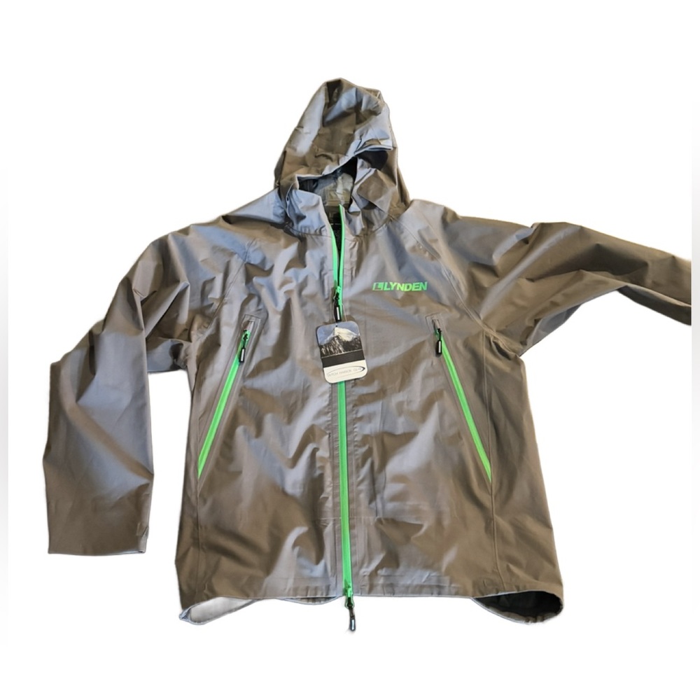 Dutch harbor gear Gray and Green Hooded waterproof shell